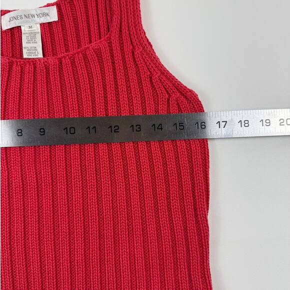 Y2K Coral/Salmon Ribbed Knit Sweater Coastal Tank Top - Picture 4 of 5